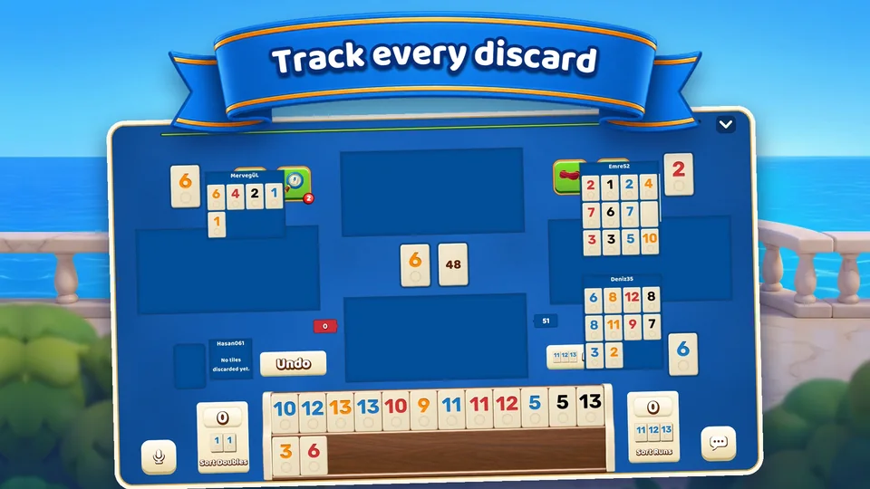 Track: the tiles players have discarded line up at the edge of the table