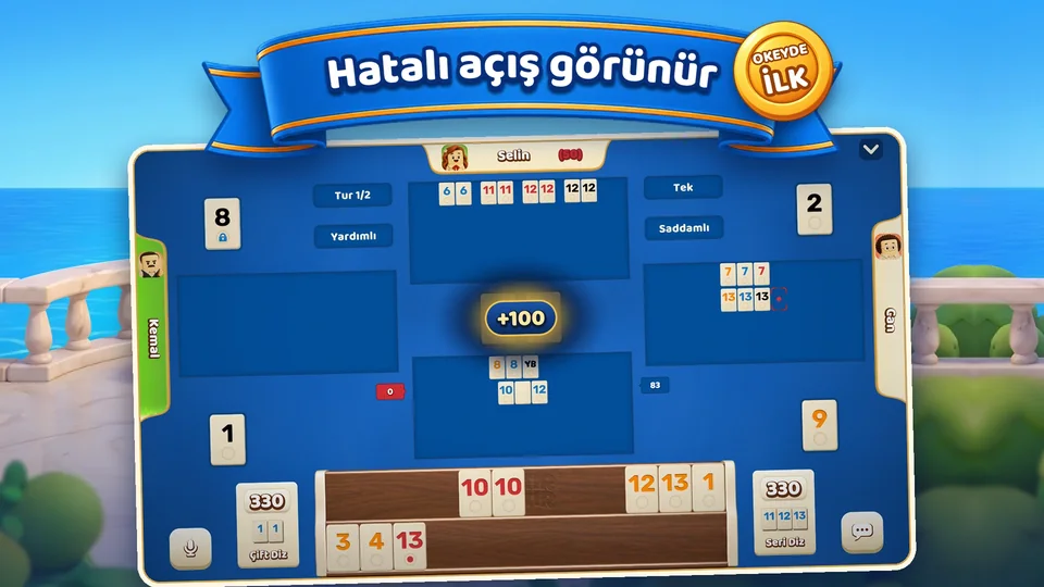 Hatalı açış: yanlış açılan taşlar masanın ortasında herkese gösteriliyor