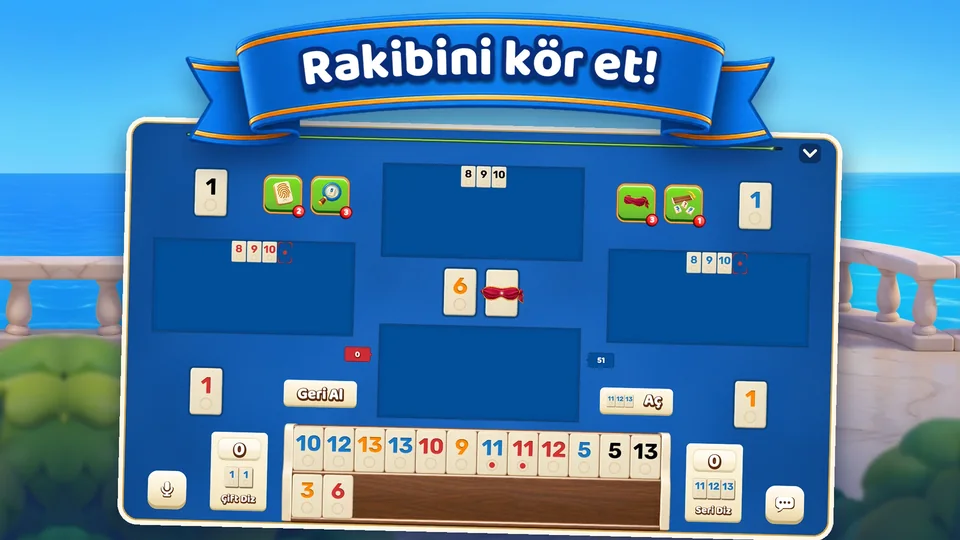 Kör Etme: destede kalan taş sayısının üstünde göz bağı