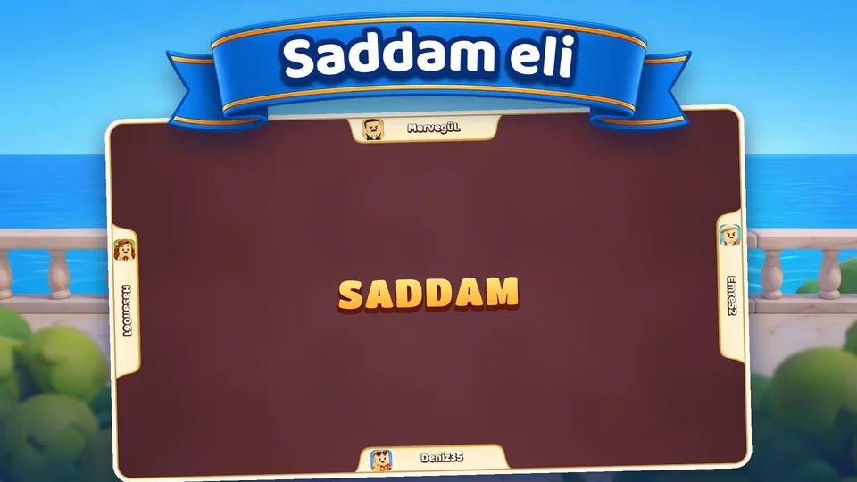 Saddam eli başlarken masada beliren SADDAM yazısı